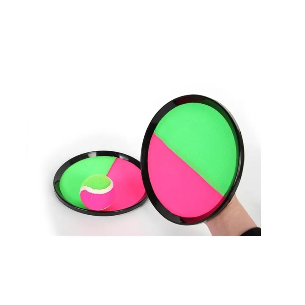 Różowo-zielony komplet Catch Ball z dwoma tarczami i piłką