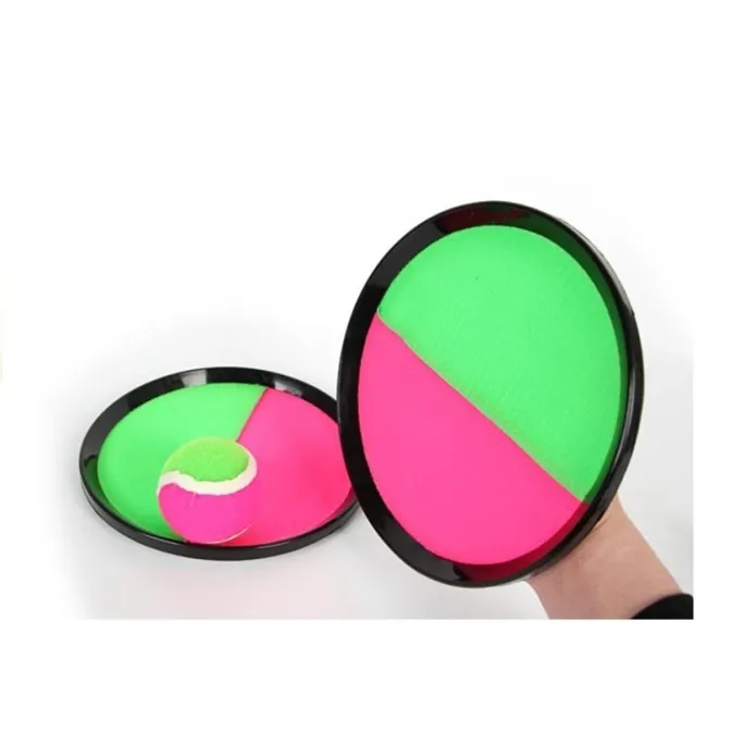 Różowo-zielony komplet Catch Ball z dwoma tarczami i piłką