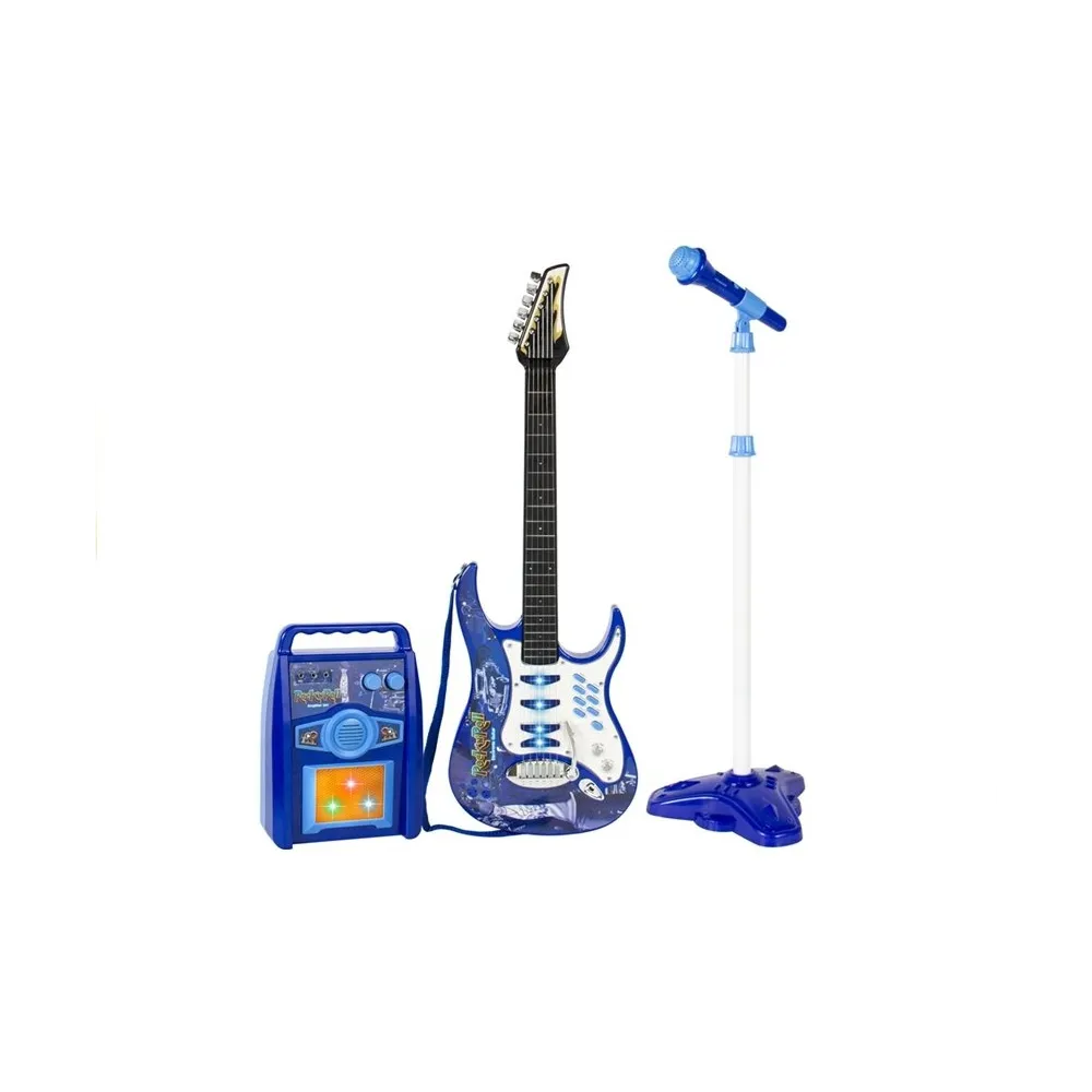 Zestaw muzyczny dla dzieci: gitara, mikrofon i wzmacniacz