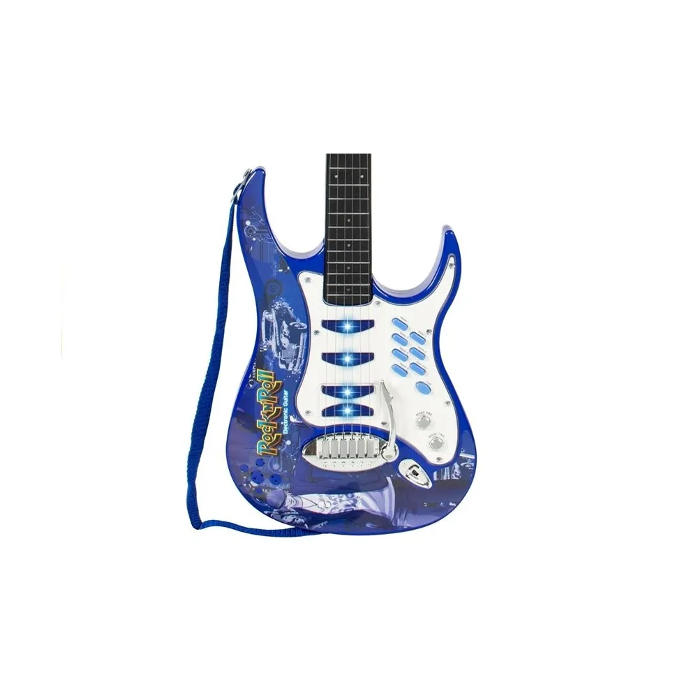 Gitara dziecięca z metalowymi strunami i efektami świetlnymi