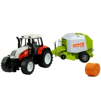 Prasa do słomy z obracającym się podbierakiem, część zestawu traktorowego