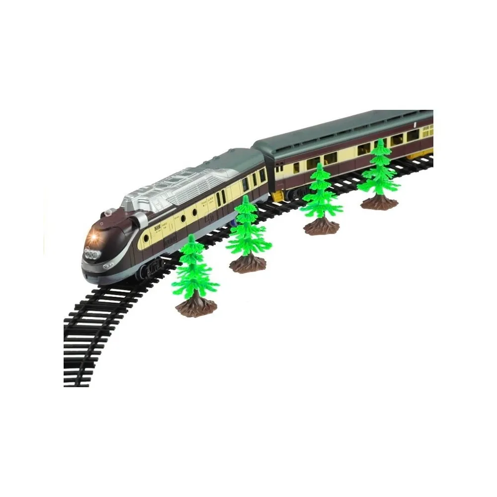 Duża elektryczna kolejka z rozjazdami i realistycznymi wagonami