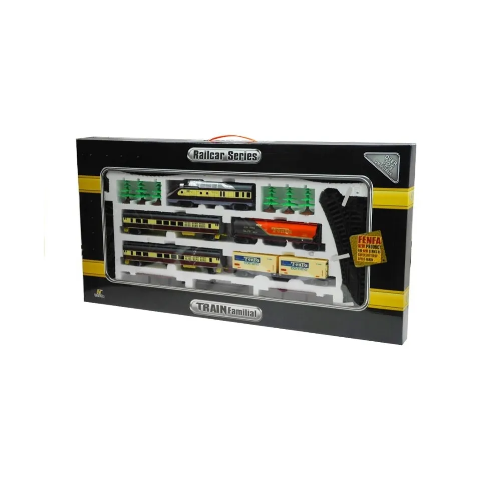 Duży zestaw kolejowy FENFA z elementami do budowy tras