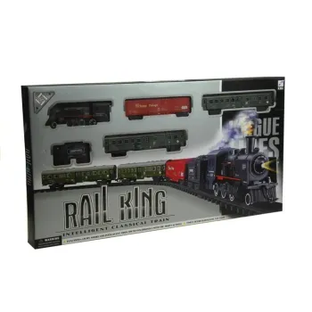 Zbliżenie na lokomotywę i wagony wykonane z plastiku