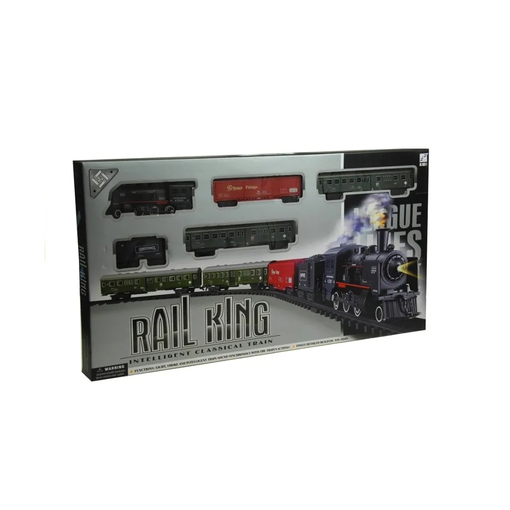 Zbliżenie na lokomotywę i wagony wykonane z plastiku