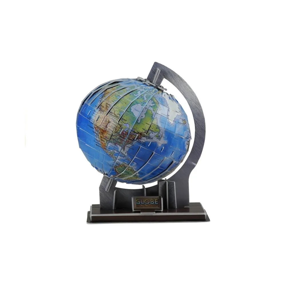 Elementy puzzli 3D do złożenia globusa krok po kroku