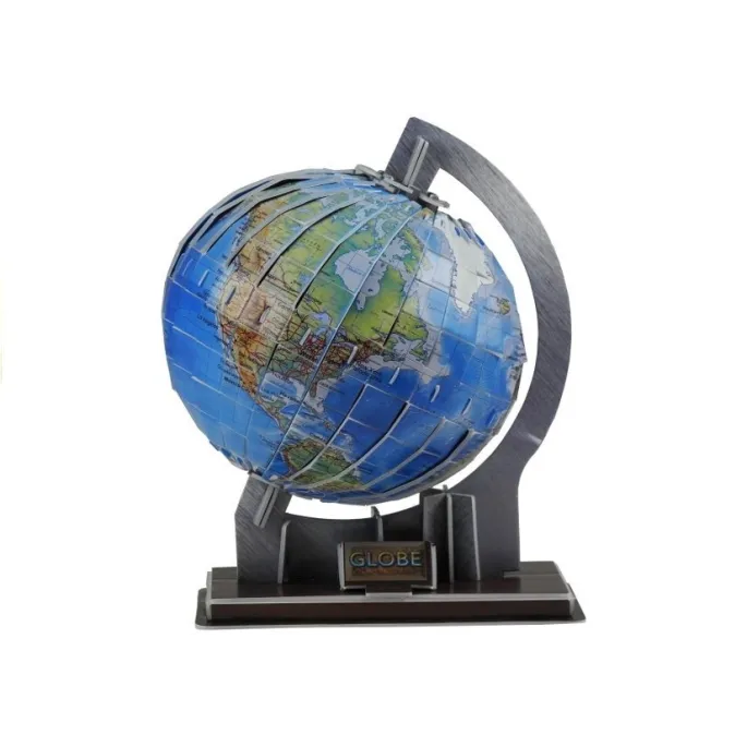 Elementy puzzli 3D do złożenia globusa krok po kroku