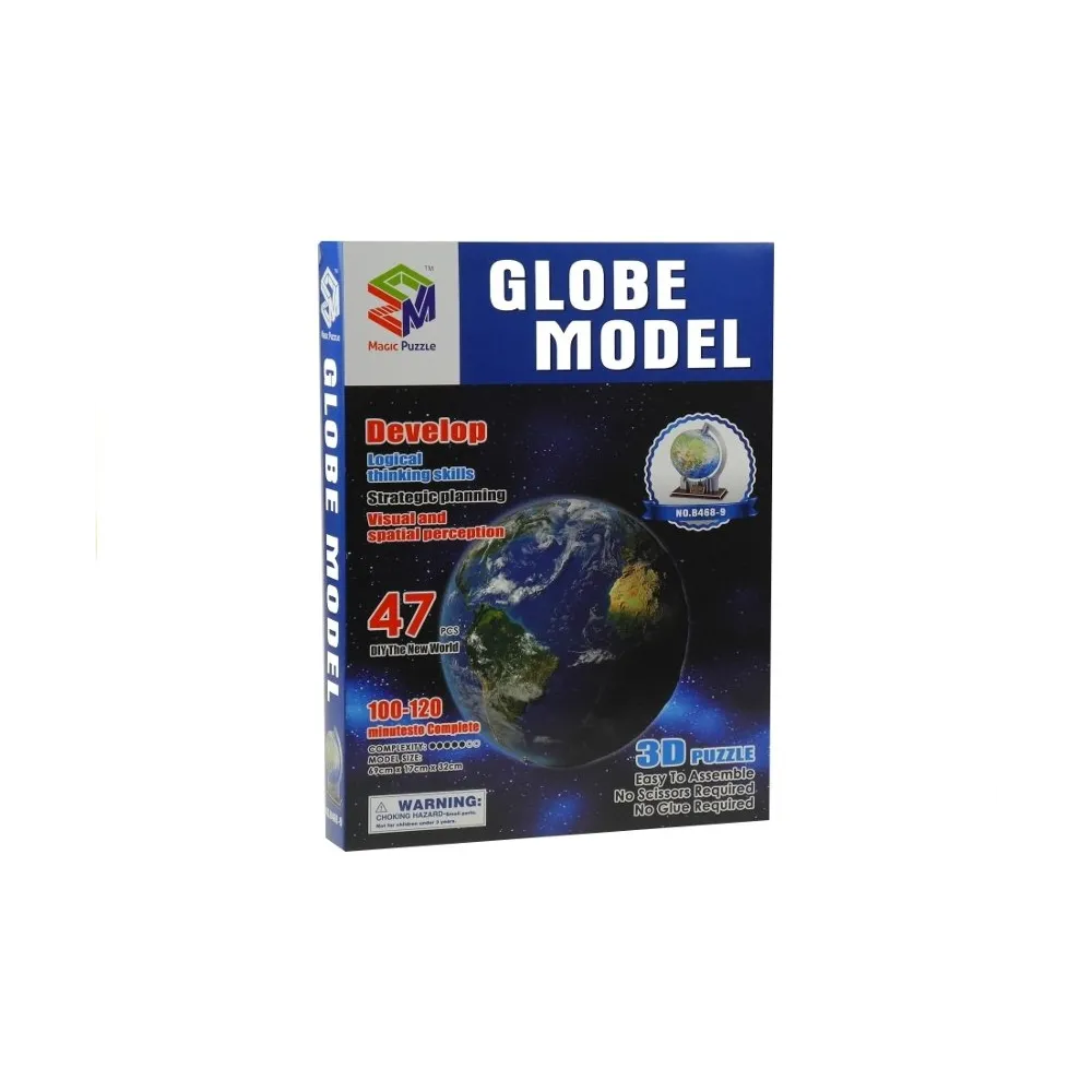 Widok złożonego globusa na solidnej podstawie