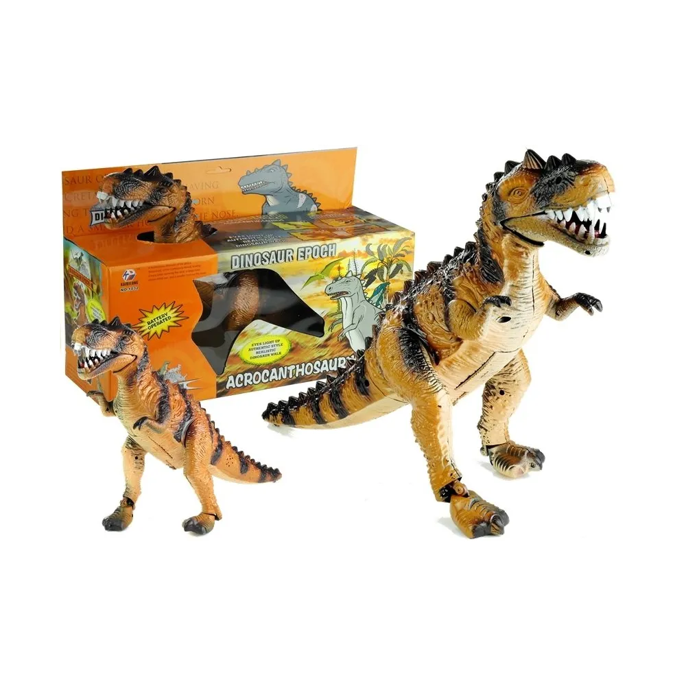 Duży Dinozaur na Baterie Chodzi Świeci 36 CM