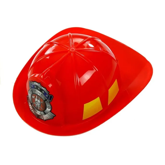 Realistycznie odwzorowany wóz strażacki, kask oraz sprzęt ratowniczy