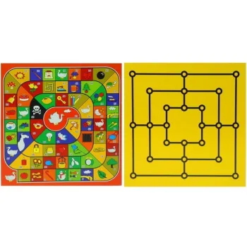 Różne plansze i pionki z zestawu gier 18w1