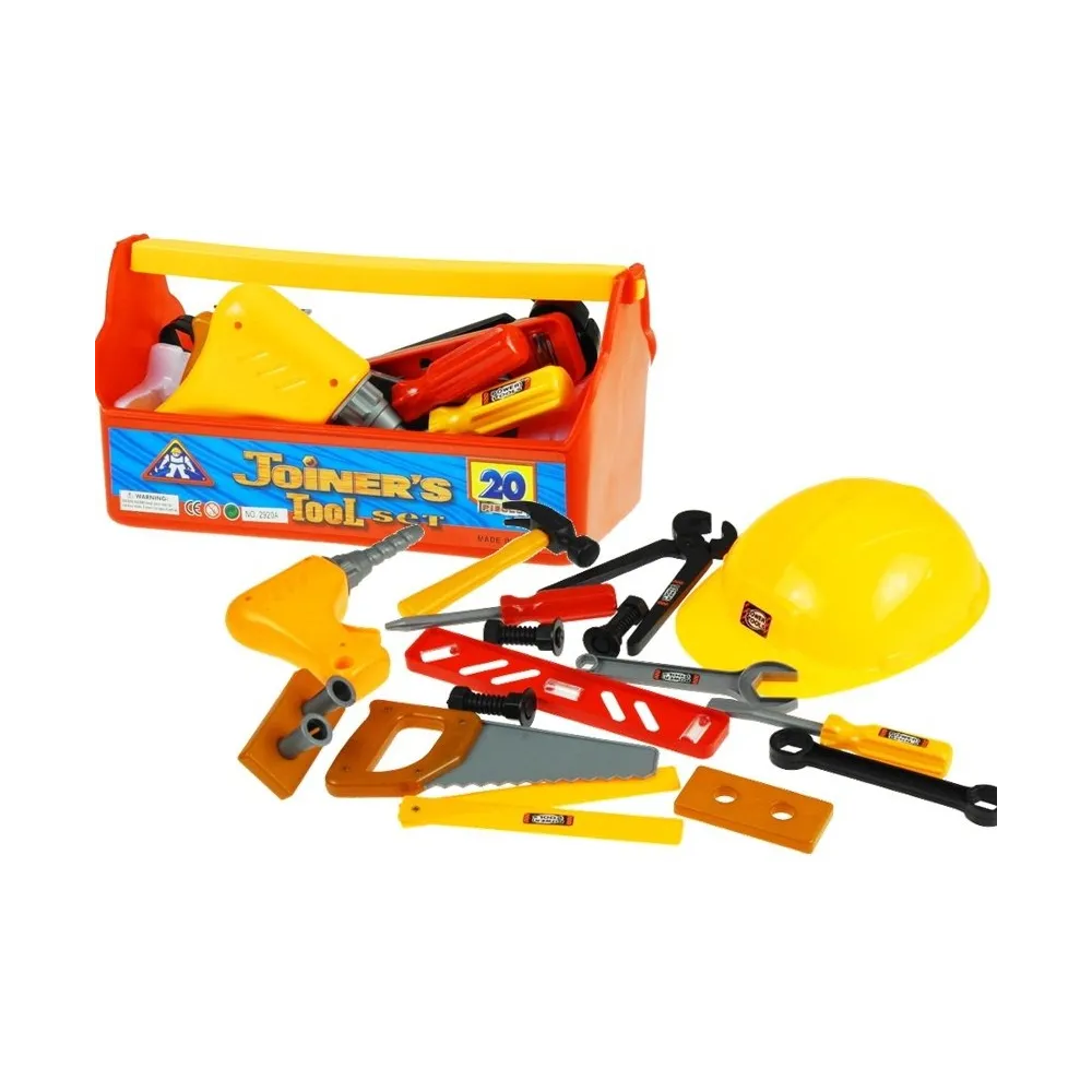 Zestaw narzędzi majsterkowicza z kaskiem dla dzieci 20 elementów
