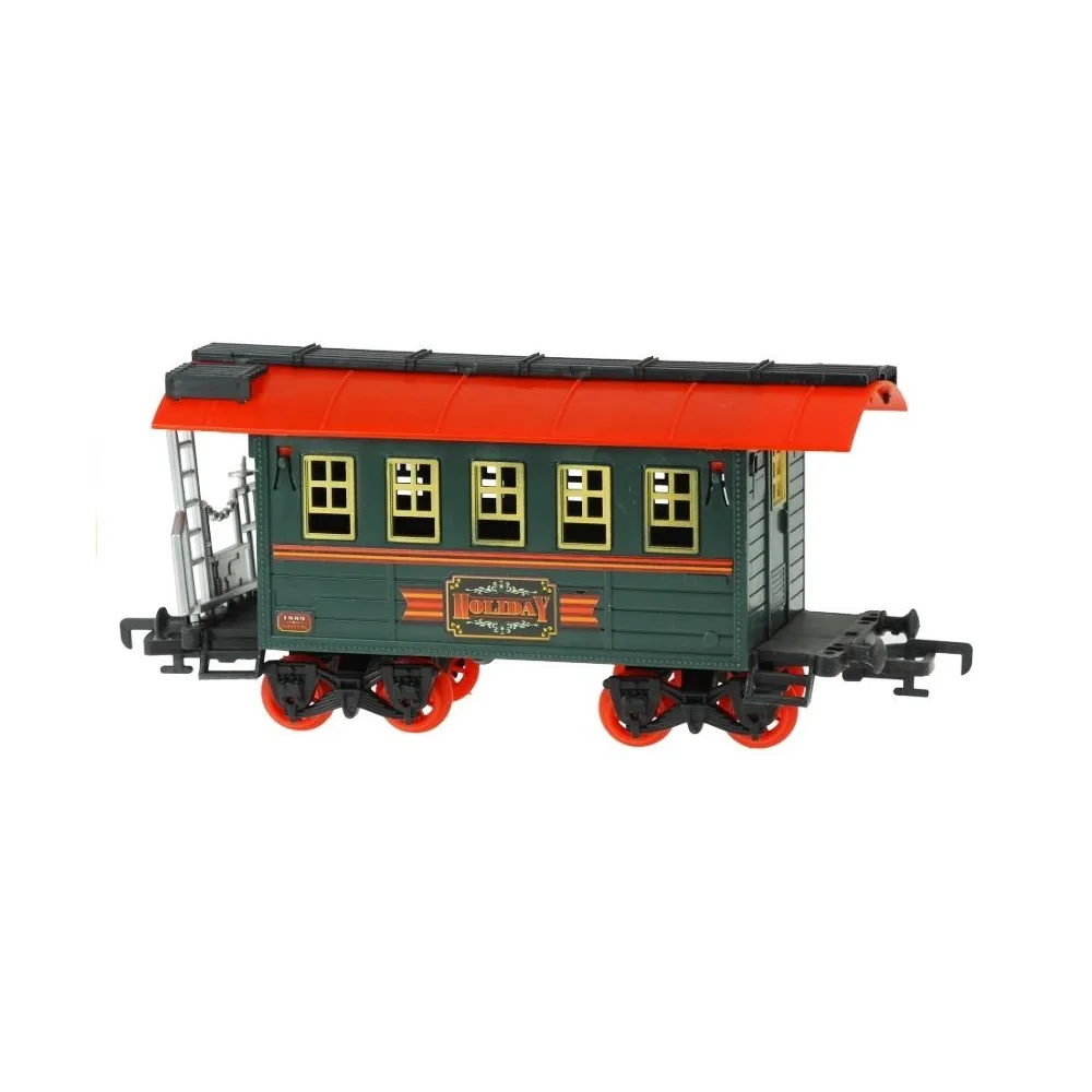 Dziecięca kolejka z efektami dźwiękowymi i dymem, zestaw 27 elementów