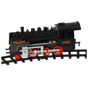 Kolorowe wagony i lokomotywa na dużym torze kolejowym dla dzieci