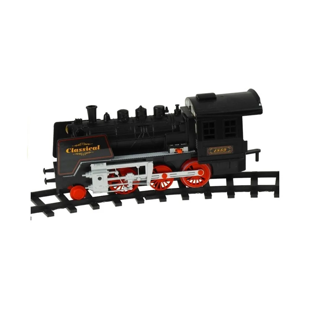 Kolorowe wagony i lokomotywa na dużym torze kolejowym dla dzieci