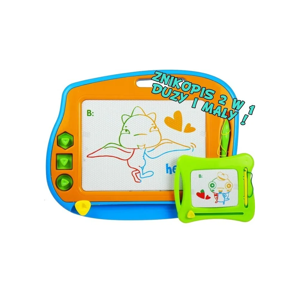 Znikopis Tablica Magnetyczna 2w1 Mała i Duża 3 Pieczątki