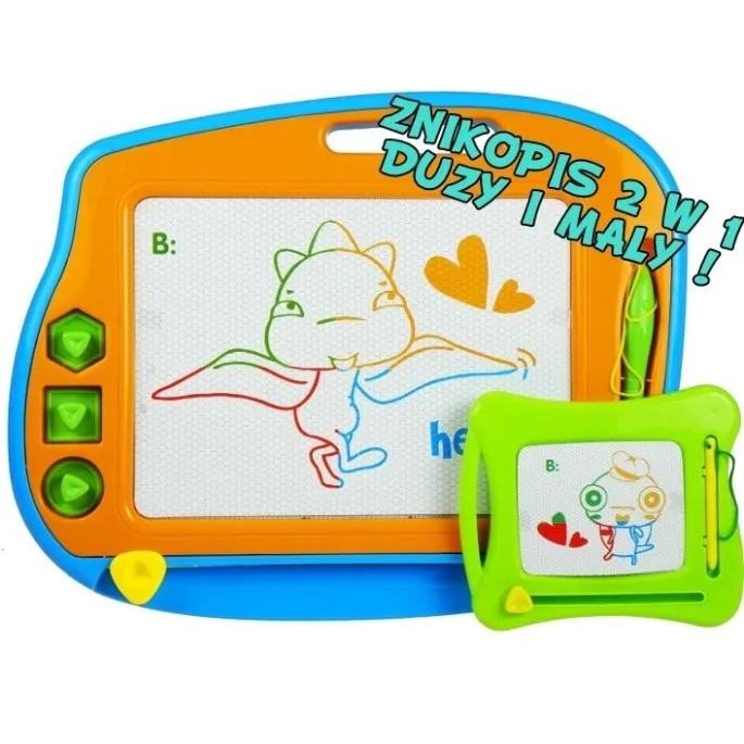 Znikopis Tablica Magnetyczna 2w1 Mała i Duża 3 Pieczątki