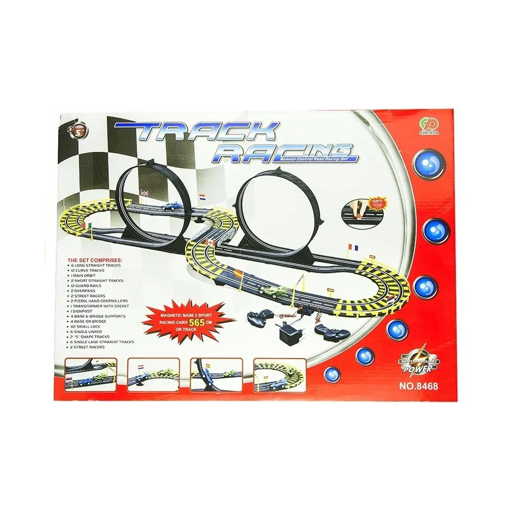 Zbliżenie na pętlę w torze wyścigowym dla dzieci