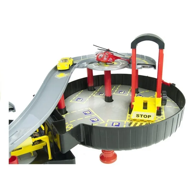 Przenośny garaż zabawkowy z motywem koła walizkowego