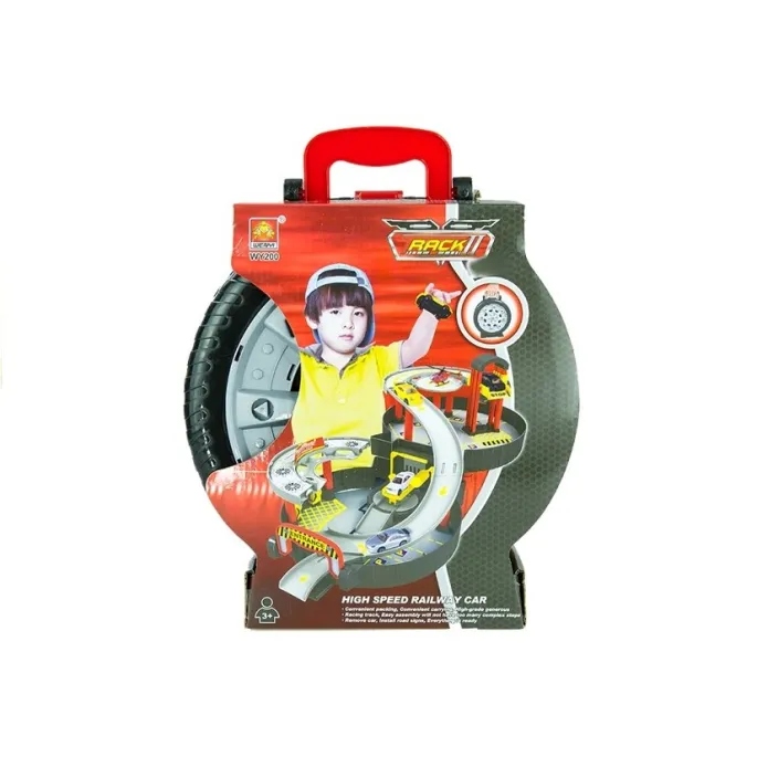 Kolorowy garaż samochodowy dla dzieci powyżej 3 lat