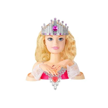 Głowa Lalki do Stylizacji z Koroną + Akcesoria