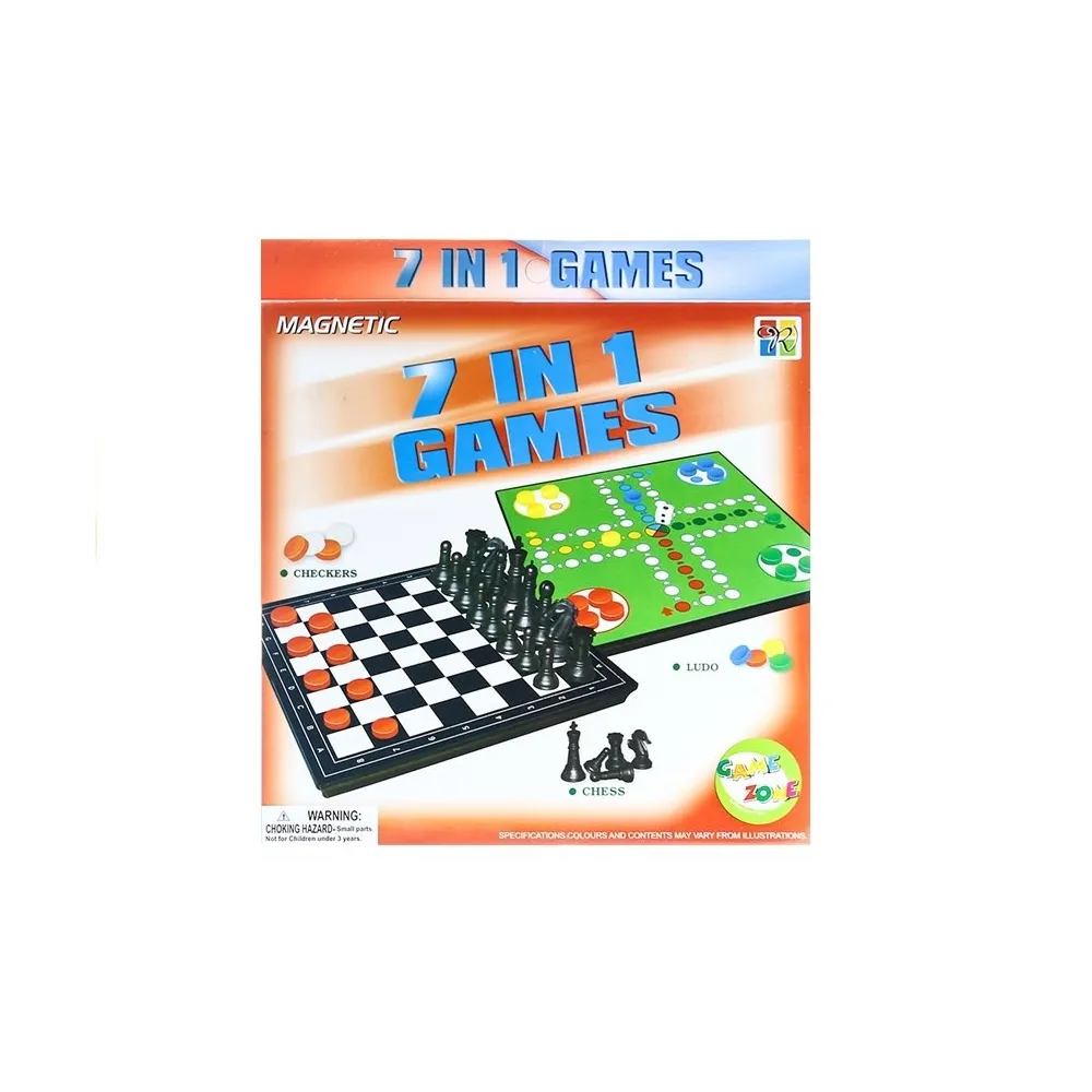 Kolorowe pionki i żetony z zestawu gier planszowych 7w1