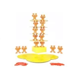 Budowanie wieży z sera i myszek podczas gry rodzinnej