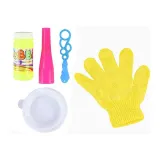 Zestaw: płyn, dmuchawka i rękawiczka do baniek mydlanych dla dzieci