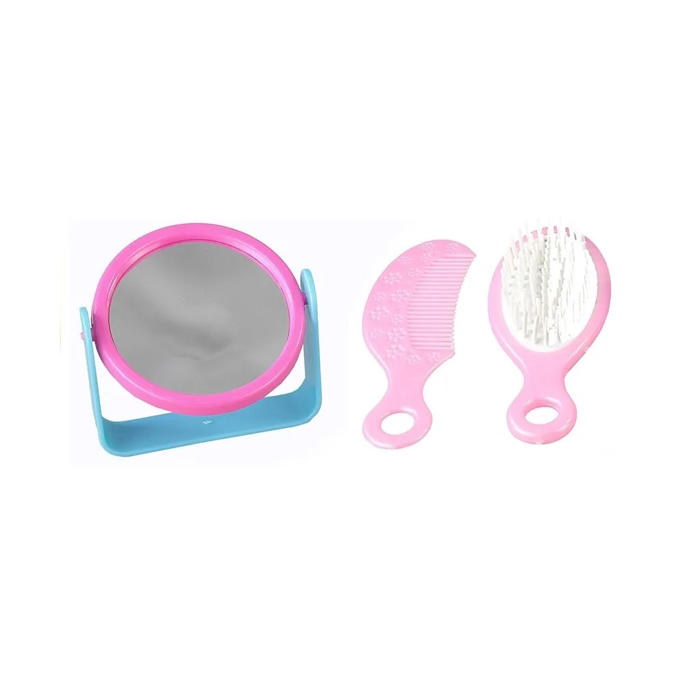 Kolorowy zestaw do zabawy w makijaż i stylizację włosów dla małych modnisi