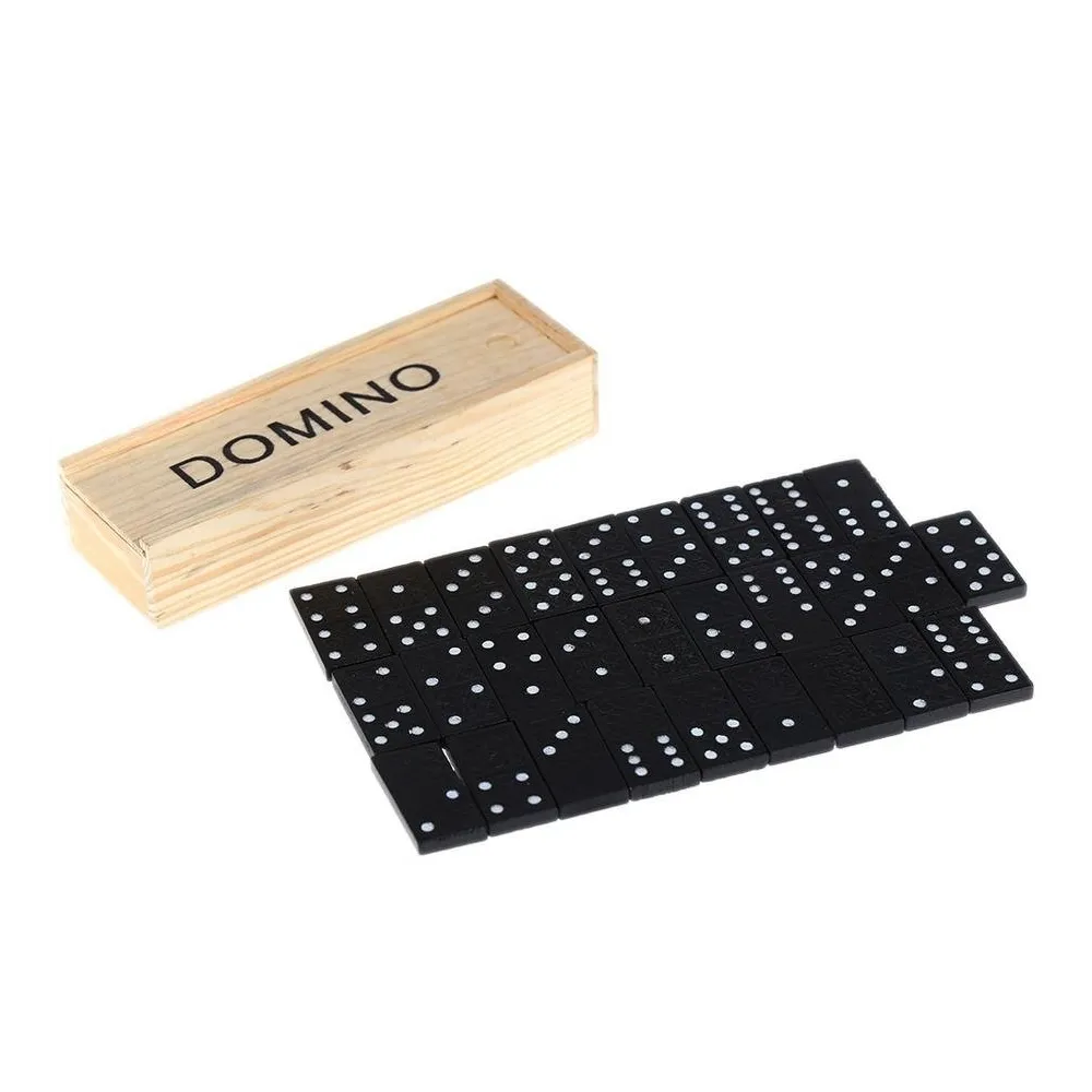 Drewniane pudełko do przechowywania gry domino