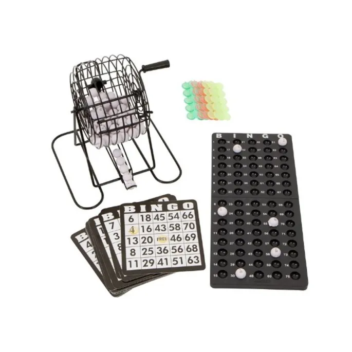Kolorowe karty i krążki do gry Bingo Lotto