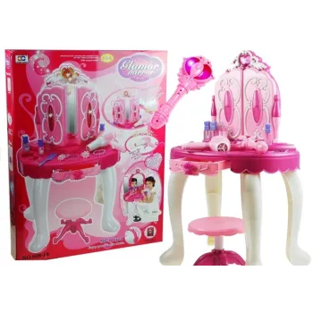 Bajkowa toaletka dla dzieci z różdżką i akcesoriami do zabawy