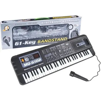 Keyboard MQ-6102 z mikrofonem dla dzieci, idealny do nauki muzyki