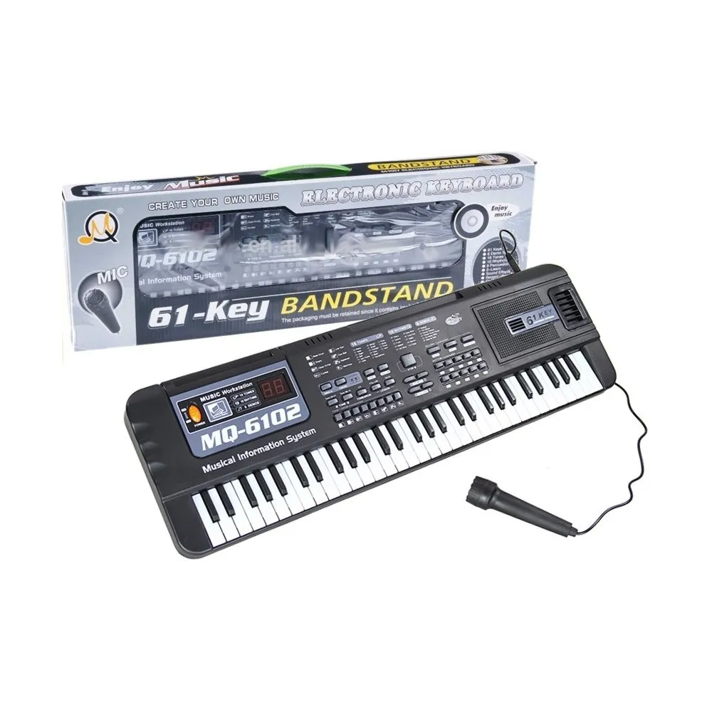 Keyboard MQ-6102 z mikrofonem dla dzieci, idealny do nauki muzyki