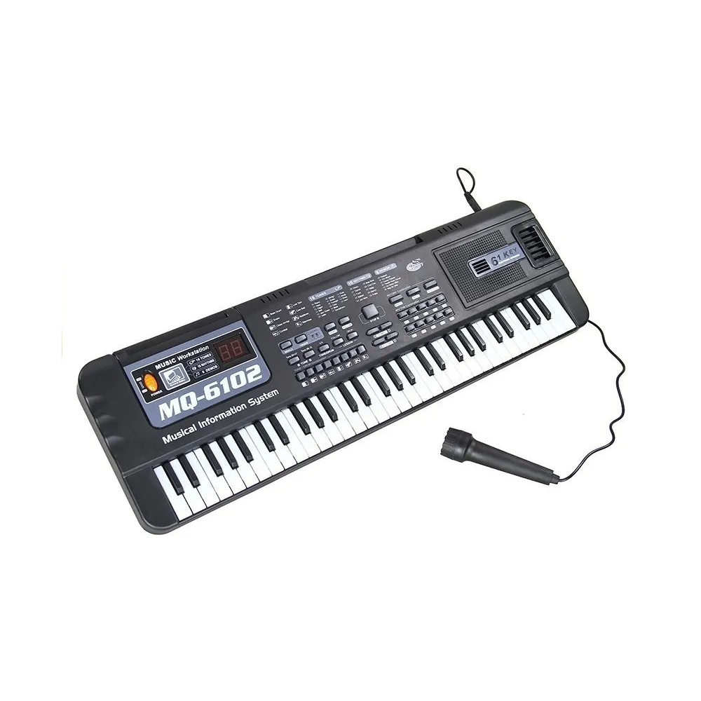 61-klawiszowy keyboard MQ-6102 z mikrofonem w zestawie edukacyjnym