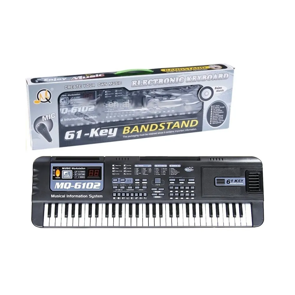 Elektroniczny keyboard MQ-6102 z 61 klawiszami do nauki i zabawy