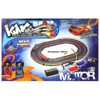 Elementy składowe toru samochodowego King na jasnym tle