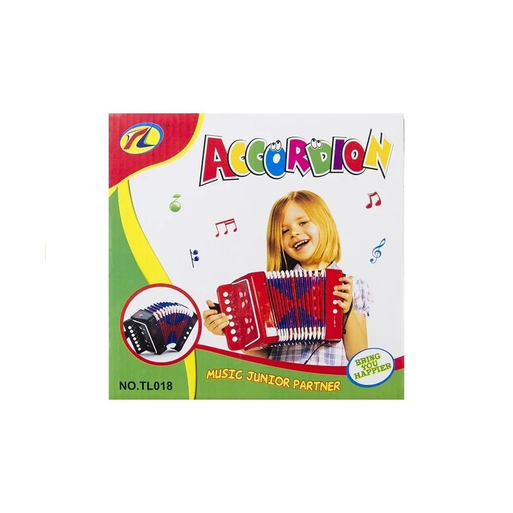 Zabawka muzyczna – akordeon w kolorze czarnym dla początkujących małych muzyków