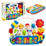 Kolorowe pianinko dla dzieci z odgłosami zwierząt na białym tle