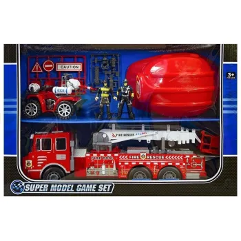 Realistyczne detale wozu strażackiego i figurek dla małych strażaków