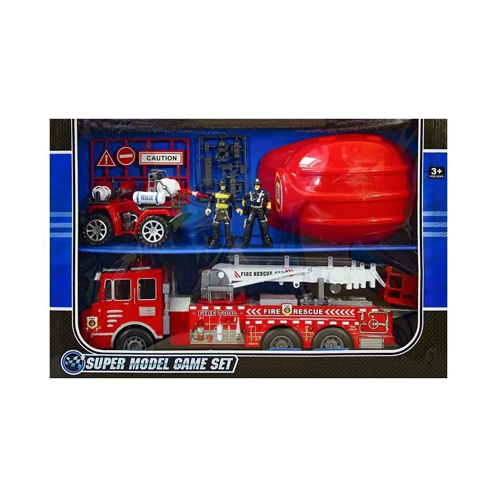 Realistyczne detale wozu strażackiego i figurek dla małych strażaków