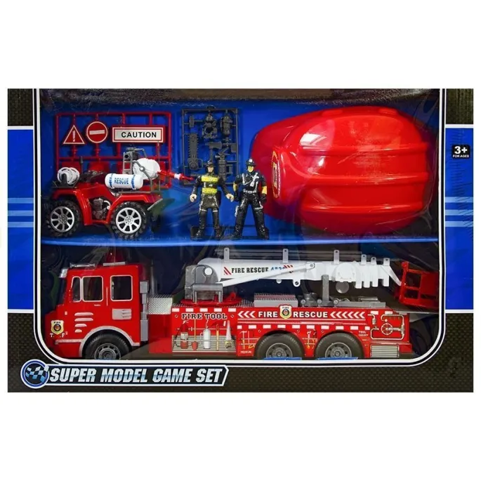 Realistyczne detale wozu strażackiego i figurek dla małych strażaków