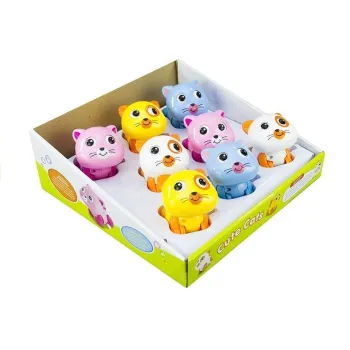 Kolorowa nakręcana zabawka kotek dla najmłodszych dzieci