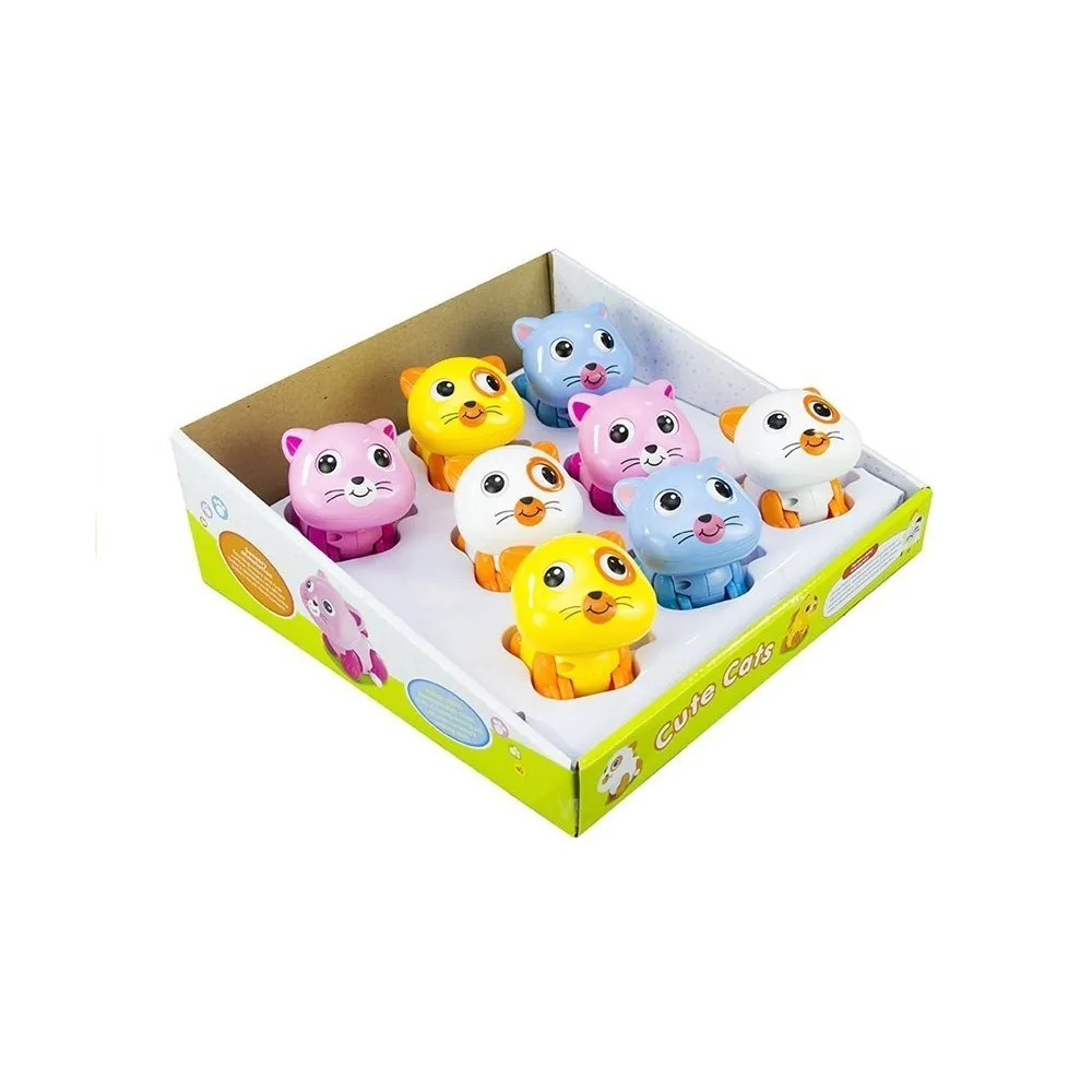 Kolorowa nakręcana zabawka kotek dla najmłodszych dzieci