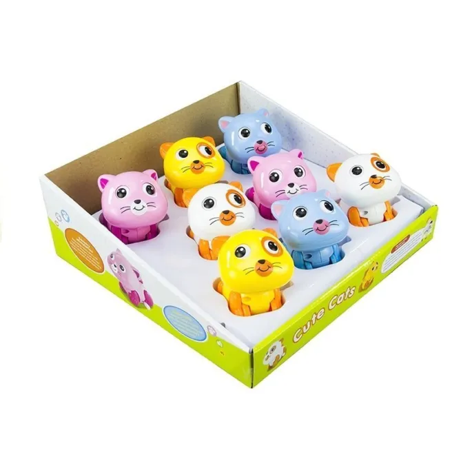 Kolorowa nakręcana zabawka kotek dla najmłodszych dzieci