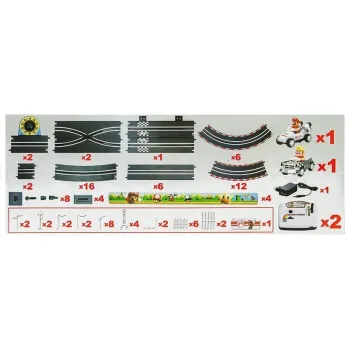 Samochody RC Mario na torze z LED i funkcją turbo