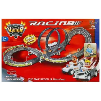 Zestaw wyścigowy dla dzieci z dwiema pętlami i licznikiem