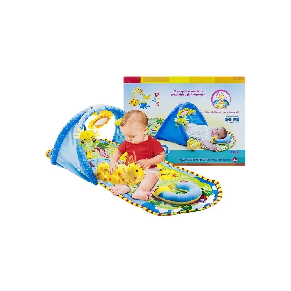 Miękka mata edukacyjna z kolorowym motywem farmy i zabawkami grzechotkami