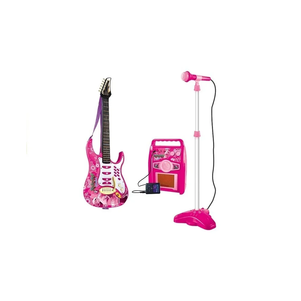 Zestaw gitarowy z regulowanym stojakiem oraz efektami świetlnymi i dźwiękowymi