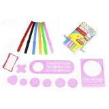 Tablica Na kredę Pisak + Pisaki Szblony 2w1